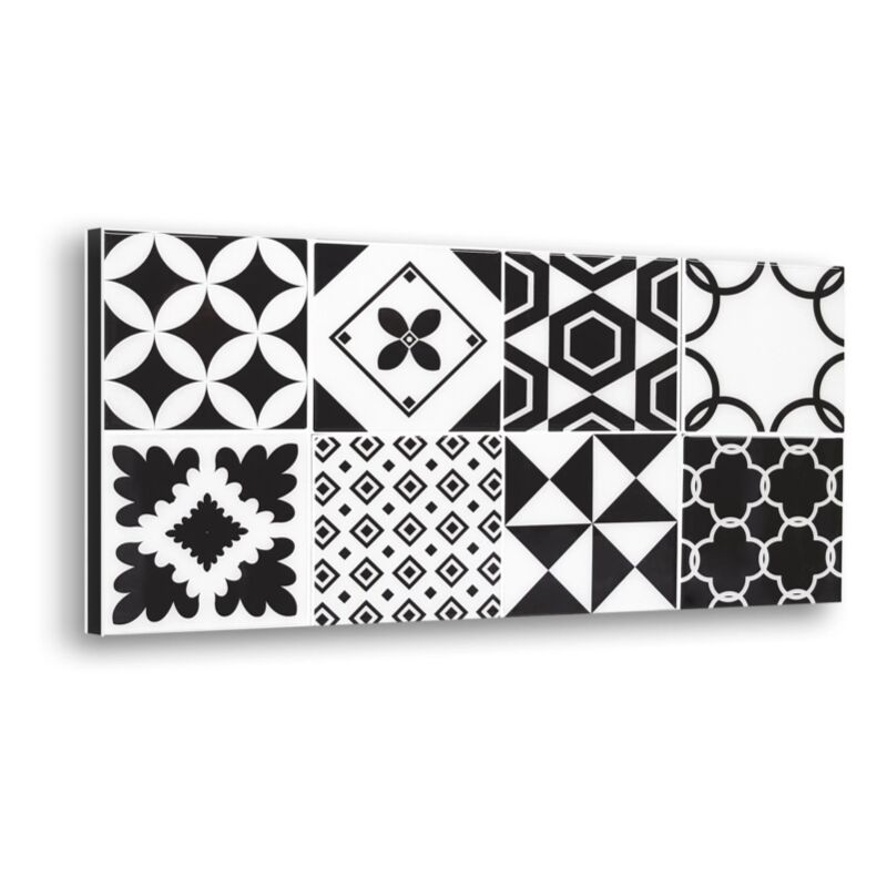 foto del prodotto bordo paraschizzi in alluminio azulejos b w 2 pezzi, 24x48 cm