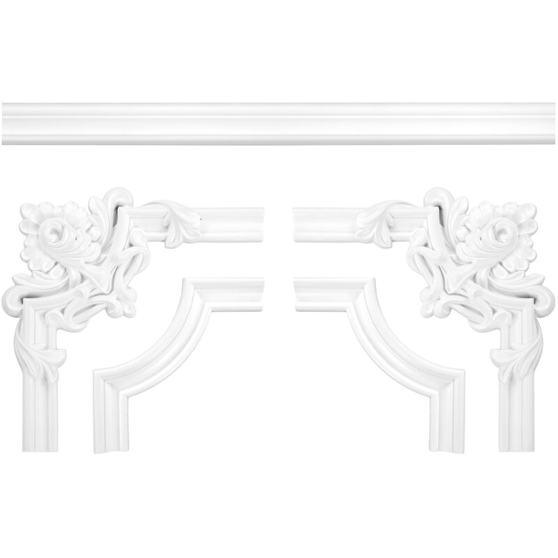 foto del prodotto bordo per parete e soffitto fregio stucco pu resistente agli urti cr863 a b segmento cr863a - 220 x 220 x 23 mm