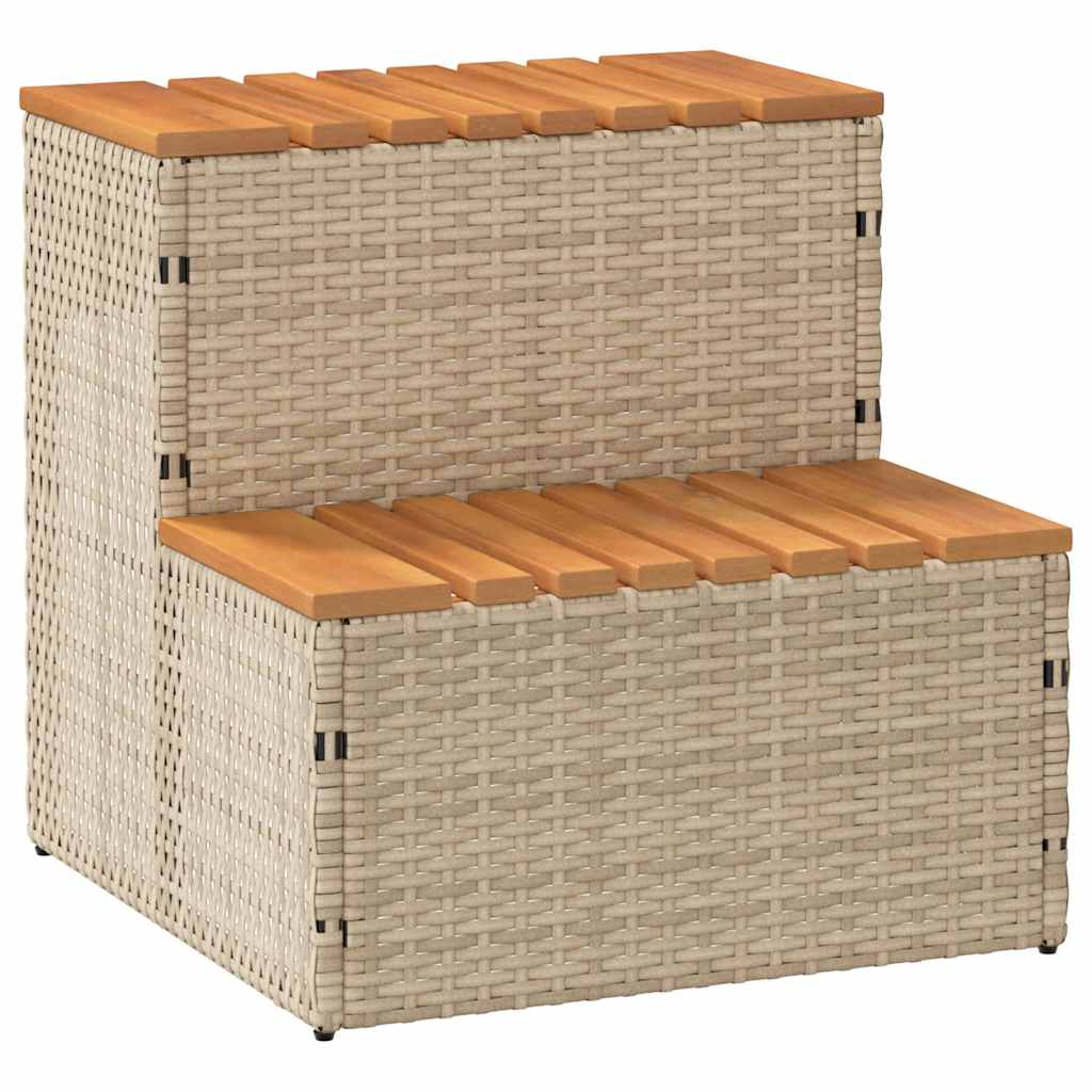 foto del prodotto bordo per vasca idromassaggio beige polyrattan massello acacia