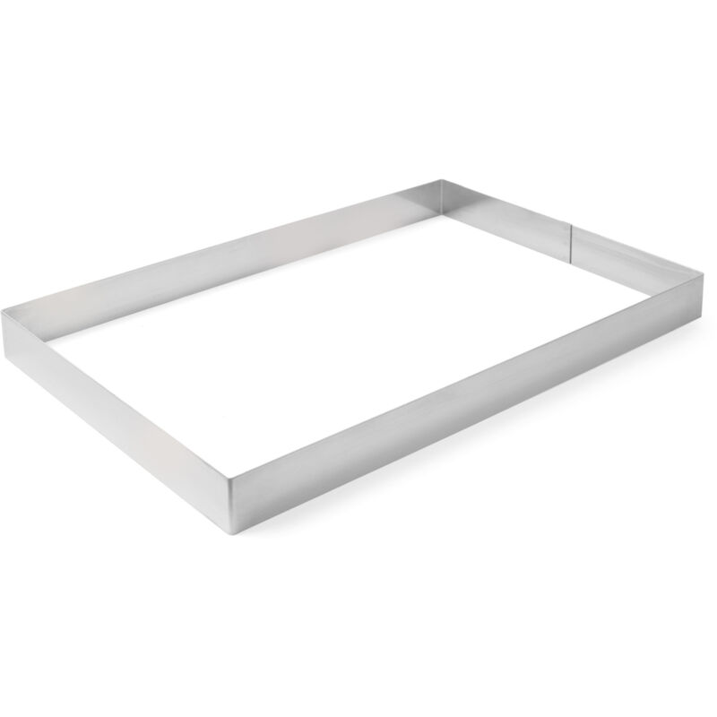 foto del prodotto bordo rettangolare per pasticceria e pasticceria in acciaio inossidabile 385x285x60mm hendi 512432