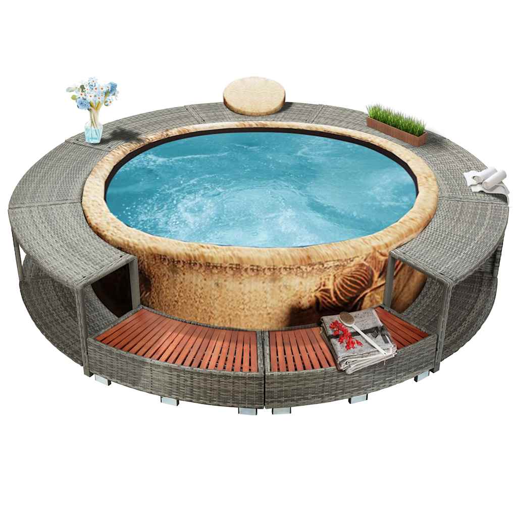 foto del prodotto bordo spa grigio in polyrattan