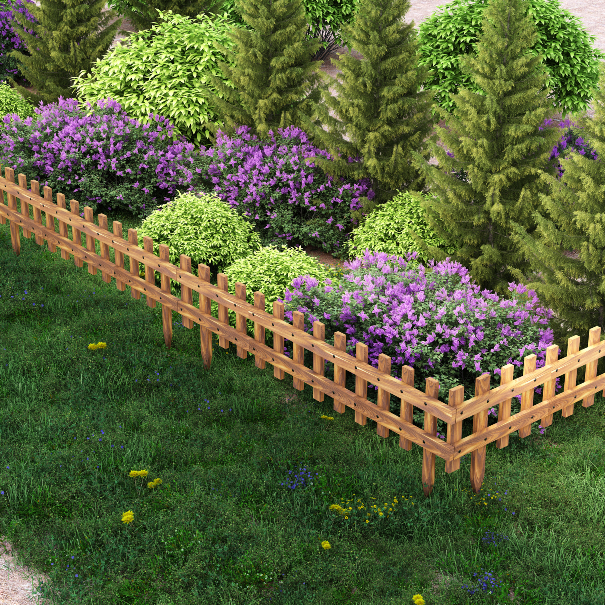 foto del prodotto bordura da giardino 'züschen' in set da 2 pezzi bordo per aiuola in legno di pino 2 bordi per prato 2x 117 cm - color