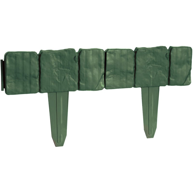 foto del prodotto bordura per prato palizzata imitazione pietra stone 2,5 m verde