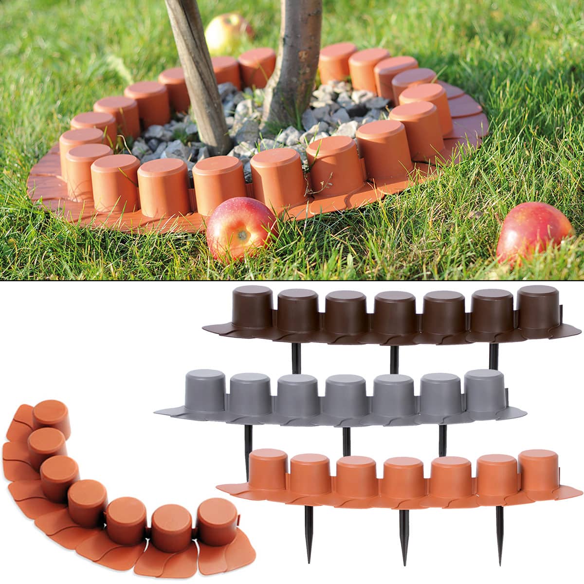 foto del prodotto bordure per aiuole 4 pz color terracotta 16,2m