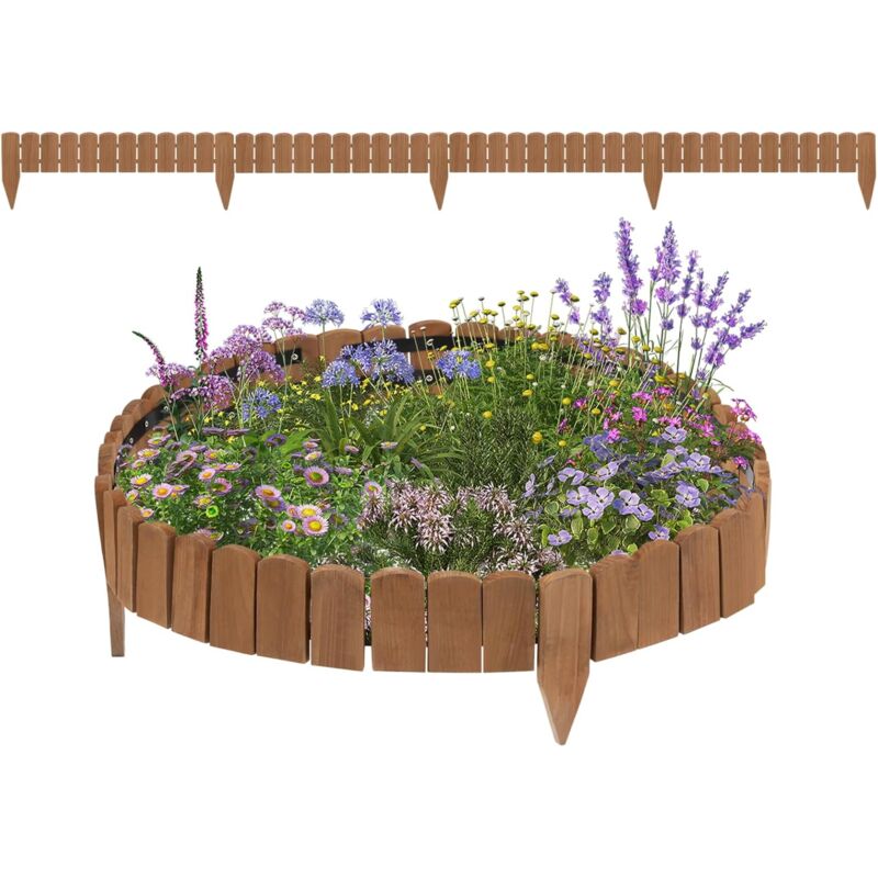 foto del prodotto bordure per aiuole e giardini bordatura per aiuole, 203x35cm, marrone vintage woltu