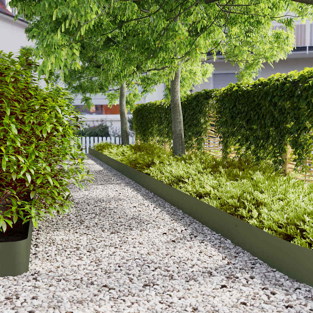 foto del prodotto bordure per prato 10 pz verde oliva acciaio laminato a freddo