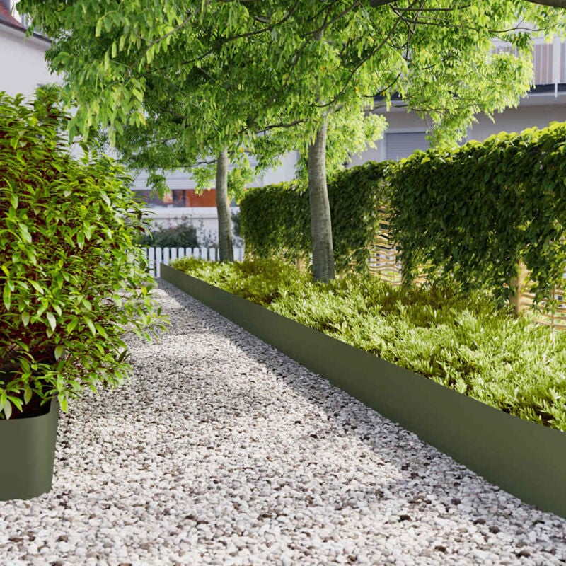 foto del prodotto bordure per prato 20 pz verde oliva acciaio laminato a freddo vidaxl