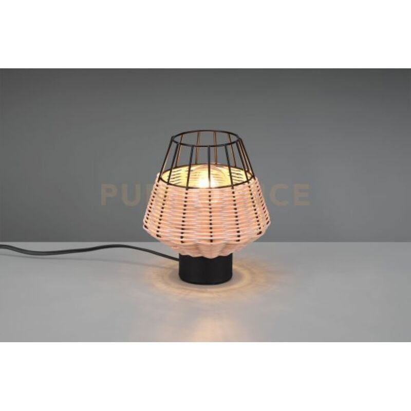 foto del prodotto borka lampada da tavolo in rattan colore naturale h. 20cm 1 luce attacco e27