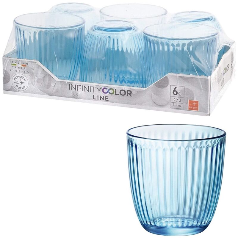 foto del prodotto bormioli 6 bicchieri da acqua lively blu