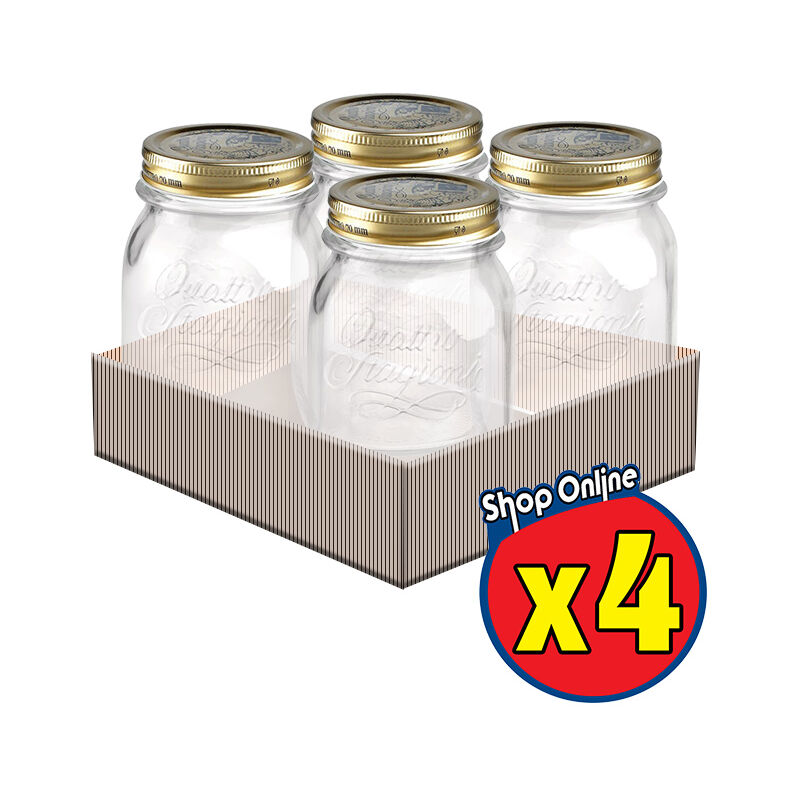 foto del prodotto bormioli rocco set 4 barattoli 500 cc quattro stagioni bormioli vaso per conserve con tappi