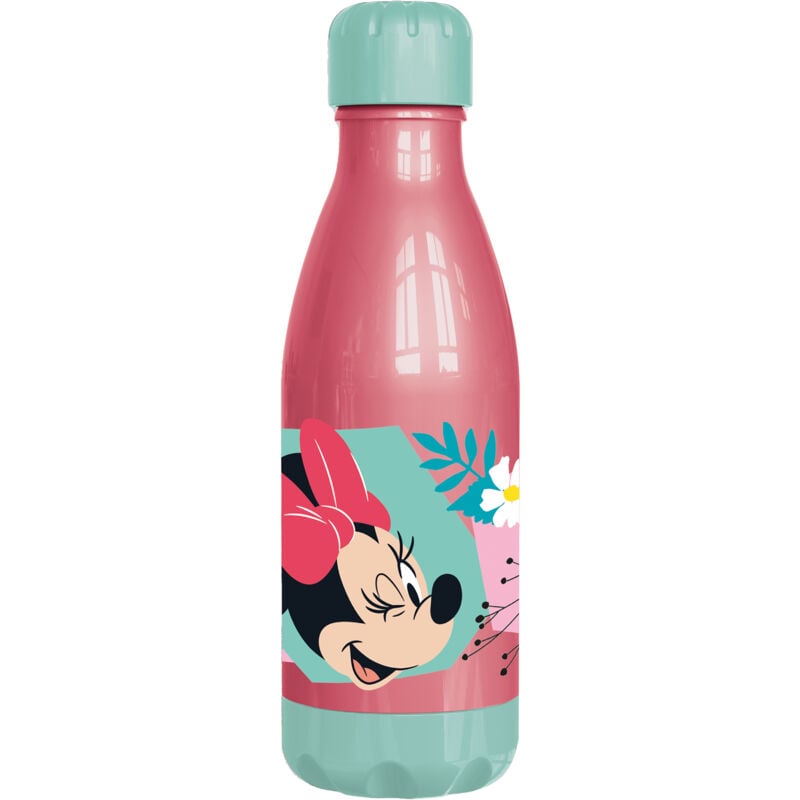 foto del prodotto borraccia azzurra per bambine in plastica minnie mouse topolina 560 ml con tappo a vite disney