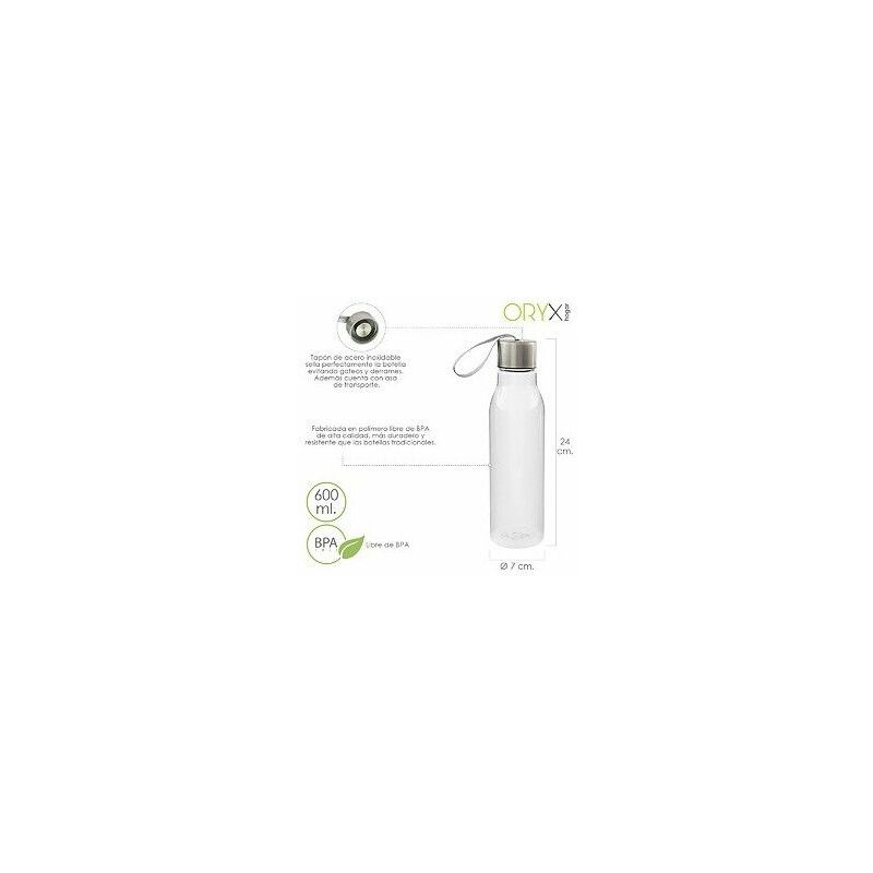 foto del prodotto borraccia in plastica da 600 ml. con manico senza bpa
