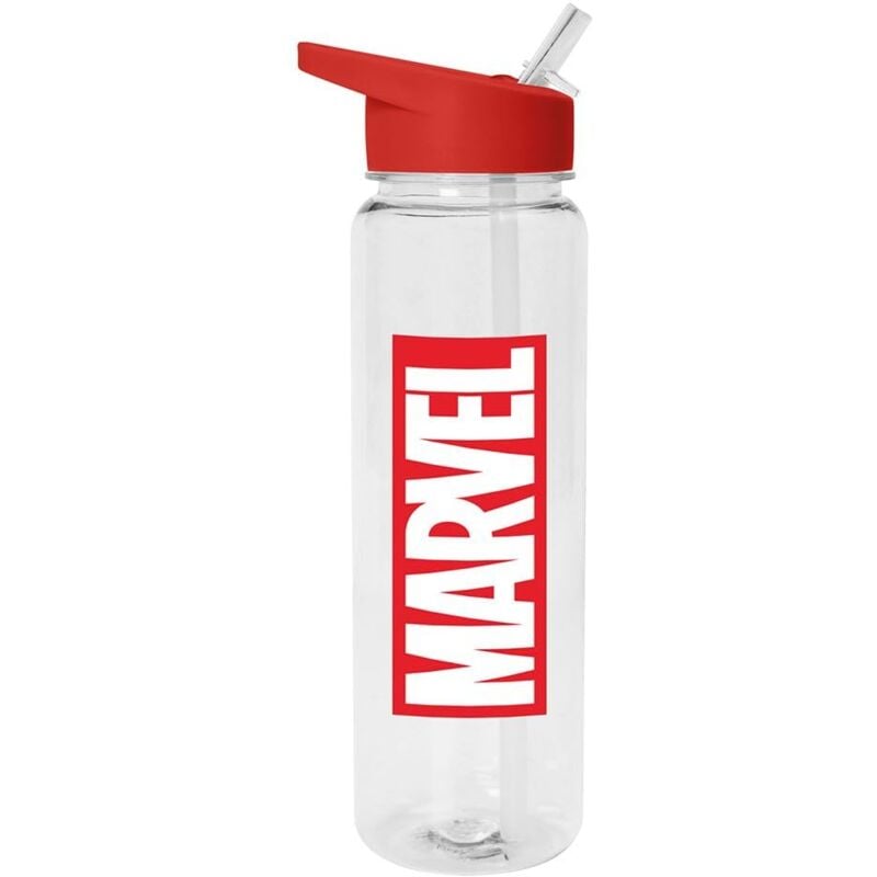 foto del prodotto borraccia marvel (design logo), 700 ml, in plastica, per ragazze, ragazzi, bambini, regalo marvel per uomini, donne e bambini, prodotto ufficiale