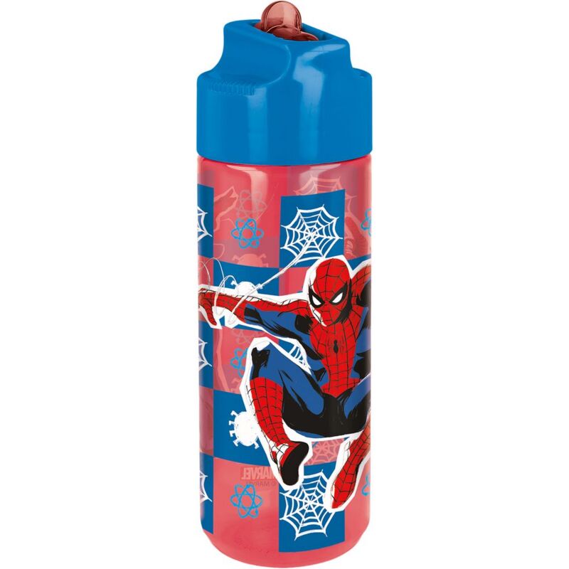 foto del prodotto borraccia marvel spiderman originale per bambini da 540 ml in ecozen, con tappo svitabile antigoccia e beccuccio ribaltabile