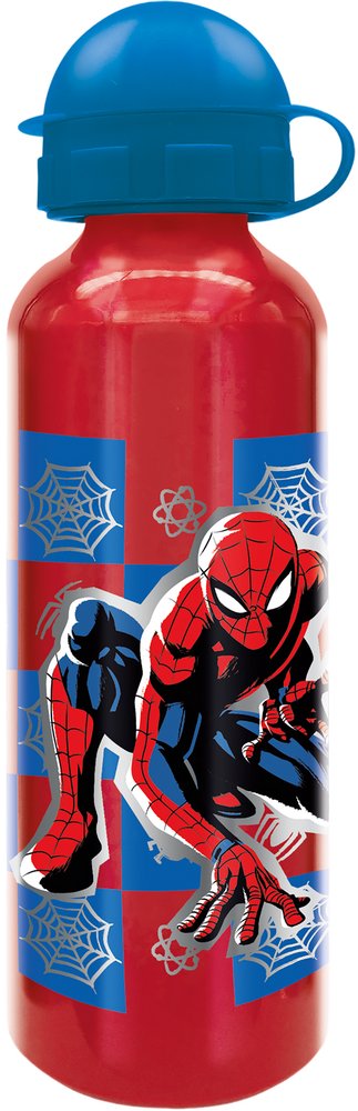 foto del prodotto borraccia originale marvel spiderman in alluminio per bambini da 530ml.