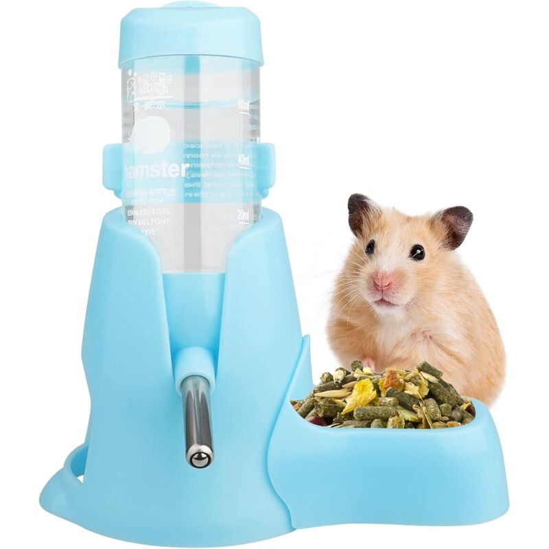 foto del prodotto borraccia per criceti, 80ml borraccia per animali domestici a tenuta stagna distributore automatico d acqua ciotola per l alimentazione tre in uno