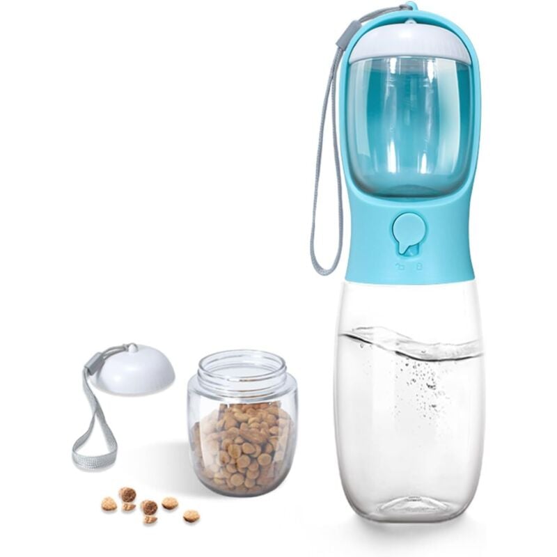 foto del prodotto borraccia portatile per cani, fontana per animali domestici da 550 ml 100 g, adatta per gatti, cani e per bere all aperto lablanc