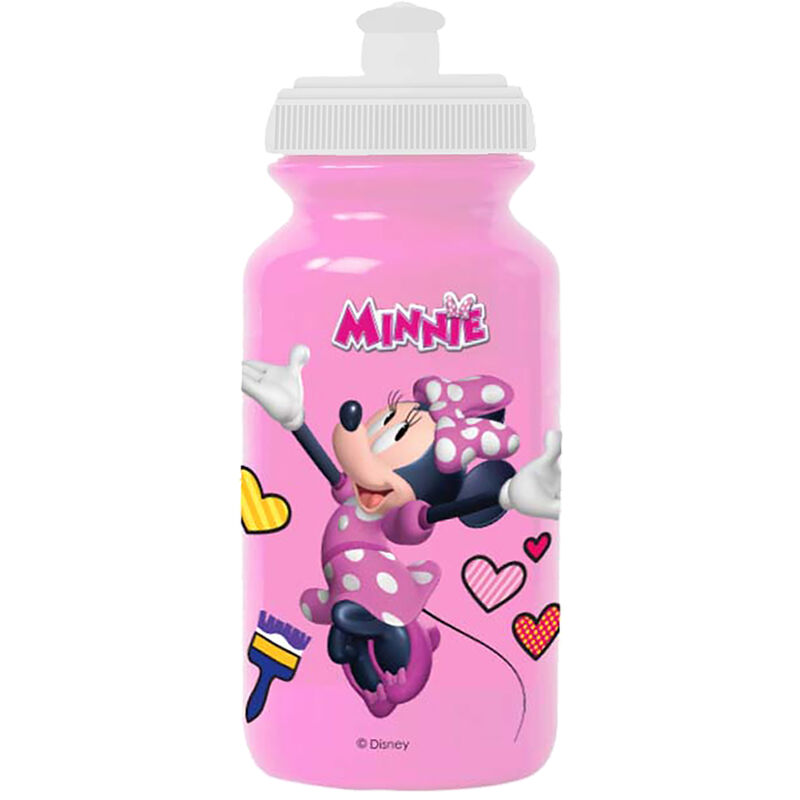 foto del prodotto borraccia rosa per bambine in plastica disney minnie mouse da 380 ml con chiusura antigoccia e banda antiscivolo