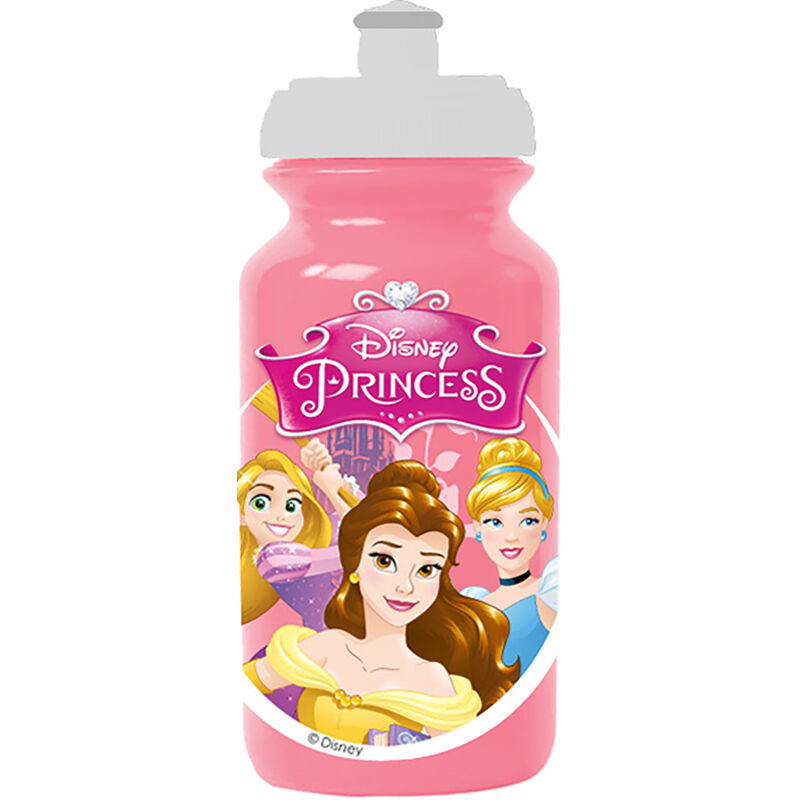 foto del prodotto borraccia rosa per bambine in plastica disney principesse da 380 ml con chiusura antigoccia e banda antiscivolo