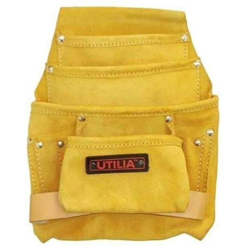 foto del prodotto borsa carpentiere in crosta 3 tasche utilia 2 portamartello cintura muratore