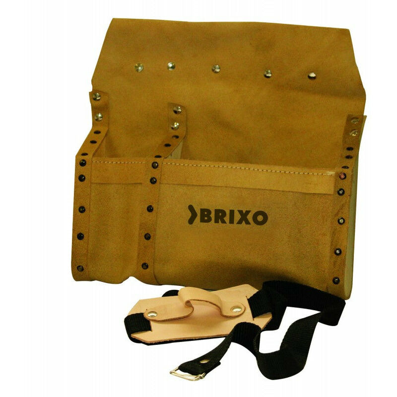 foto del prodotto borsa carpentiere rinforzata con portamartello in cuoio brixo