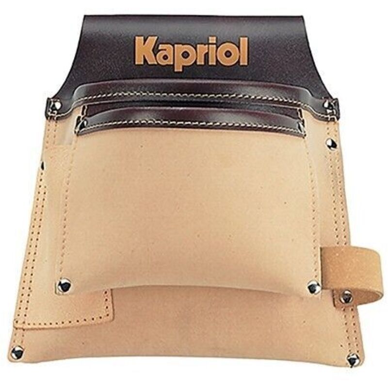 foto del prodotto borsa carpentiere robusta 2 tasche + portamartello in pelle sintetica kapriol