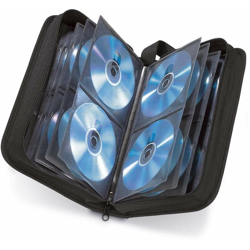 foto del prodotto borsa cd wallet per 64 cd/dvd, nero - hama