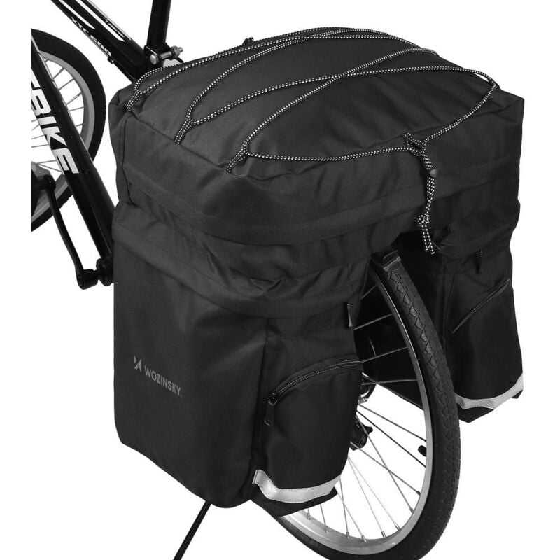 foto del prodotto borsa da bicicletta capiente da 60 litri per il bagagliaio copertura antipioggia, nera