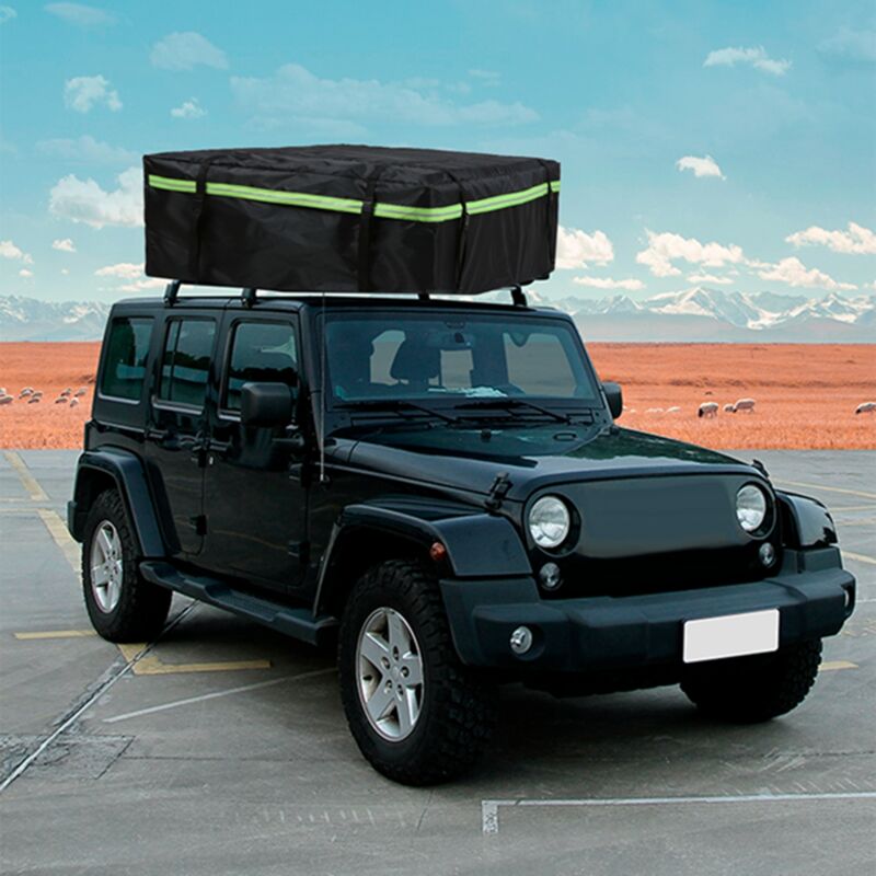 foto del prodotto borsa da carico, borsa universale per bagagli, portapacchi per tetto auto, con striscia riflettente notturna, per viaggi e campeggio,1358045cm