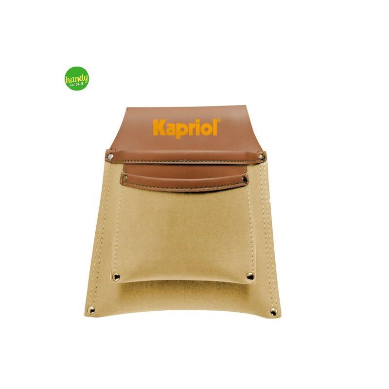 foto del prodotto borsa da carpentiere kapriol in cuoio con 2 tasche sovrapposte