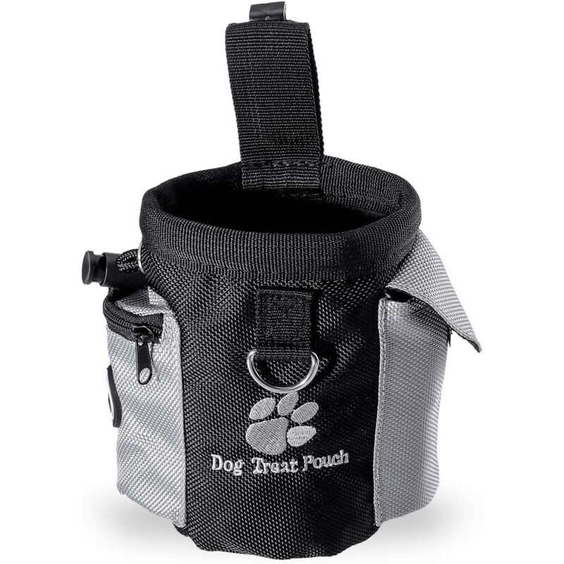 foto del prodotto borsa da cintura per cani con dispenser di sacchetti integrato, per l addestramento del cane e per il trasporto di cibo a mani libere sollbry