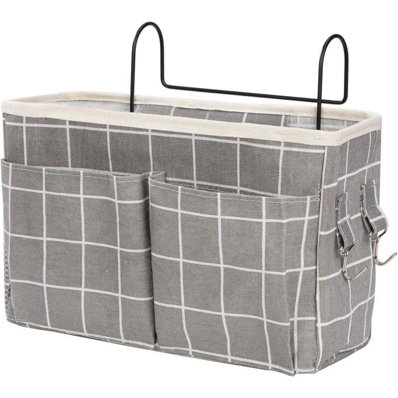 foto del prodotto borsa da letto sospesa, grande capacit , organizer per grucce da letto multifunzionale, borsa da letto sospesa per letto a soppalco