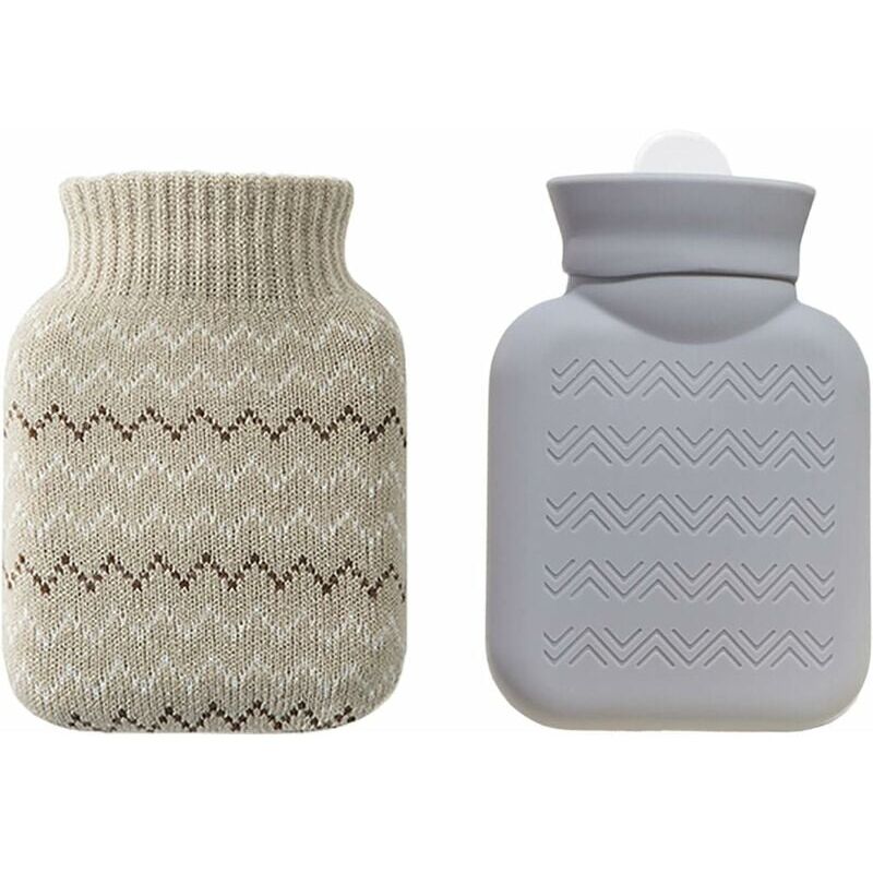 foto del prodotto borsa dell acqua calda, borsa dell acqua calda con copertura, con copertura in maglia rimovibile e lavabile borsa dell acqua calda, sicura e durevole