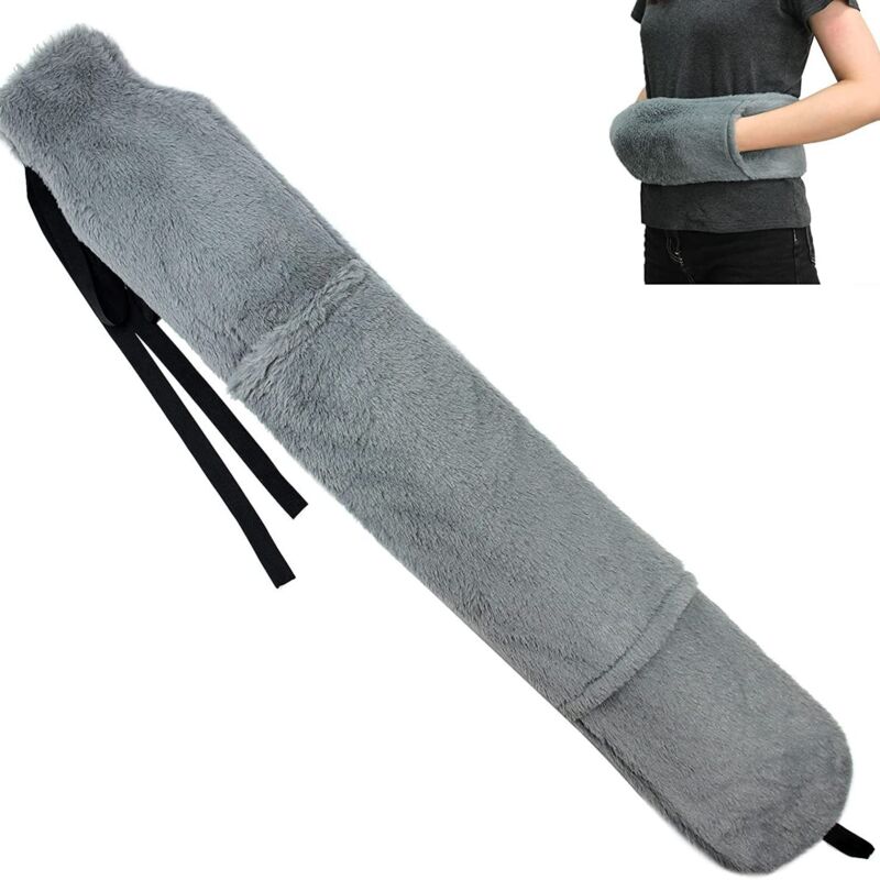 foto del prodotto borsa dell'acqua calda grande da 2 litri, borsa dell'acqua calda lunga con coperchio, borsa dell'acqua calda lunga per riscaldare collo, spalle,