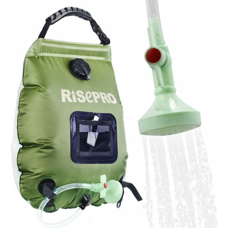 foto del prodotto borsa doccia solare da 20 litri, campeggio, temperatura 45 c, escursionismo, arrampicata