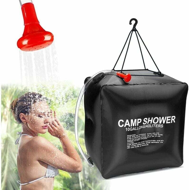 foto del prodotto borsa doccia solare da 40 litri, doccia da campeggio con soffione commutabile, portatile per escursionismo