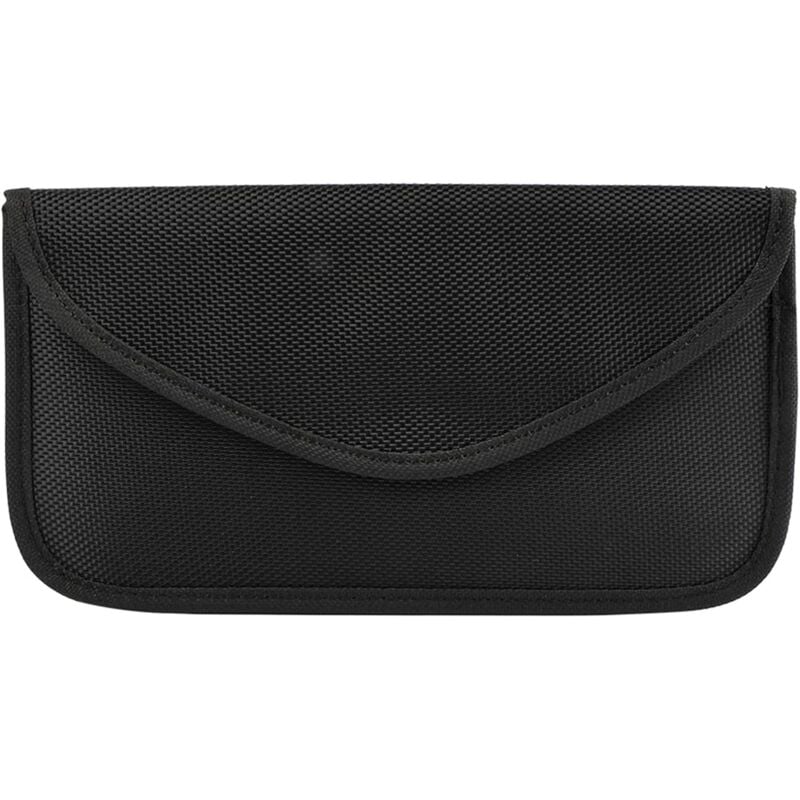 foto del prodotto borsa faraday per telefono, chiave dell auto, protezione anti onda, blocco del segnale rfid gps wifi lte nfc rf nero bebusingoto