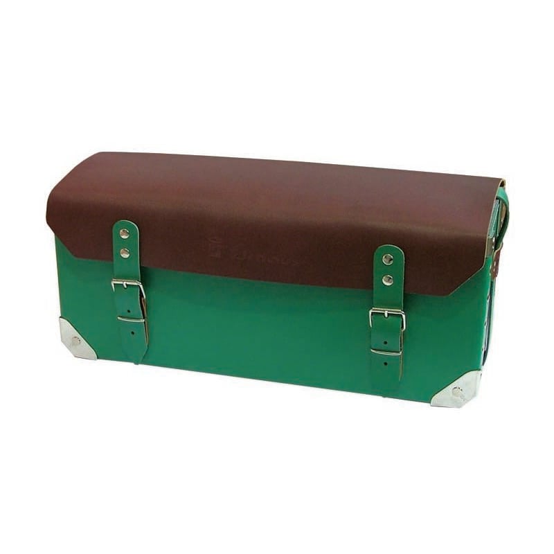 foto del prodotto borsa in cuoio marrone verde 46cm