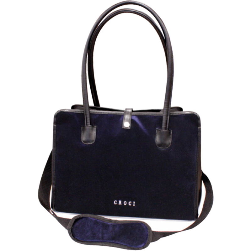 foto del prodotto borsa in velluto con inserti in finta pelle e gancio di sicurezza modello black velour per cani e gatti