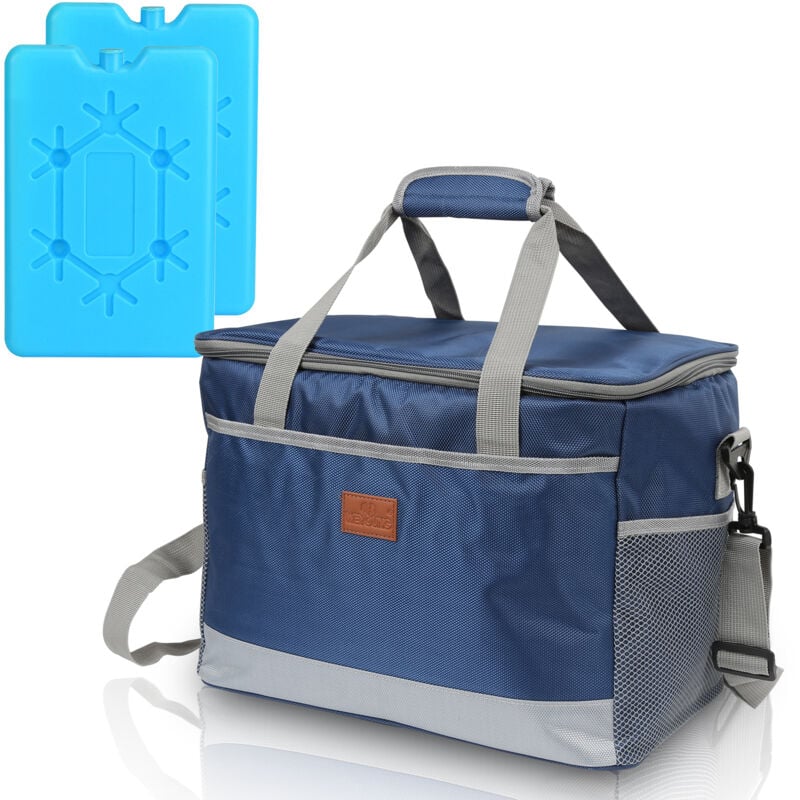 foto del prodotto borsa isotermica 33l borsa da picnic pieghevole, grande capacit , impermeabile, borsa da pranzo refrigerata ufficio scuola picnic viaggi blu swanew