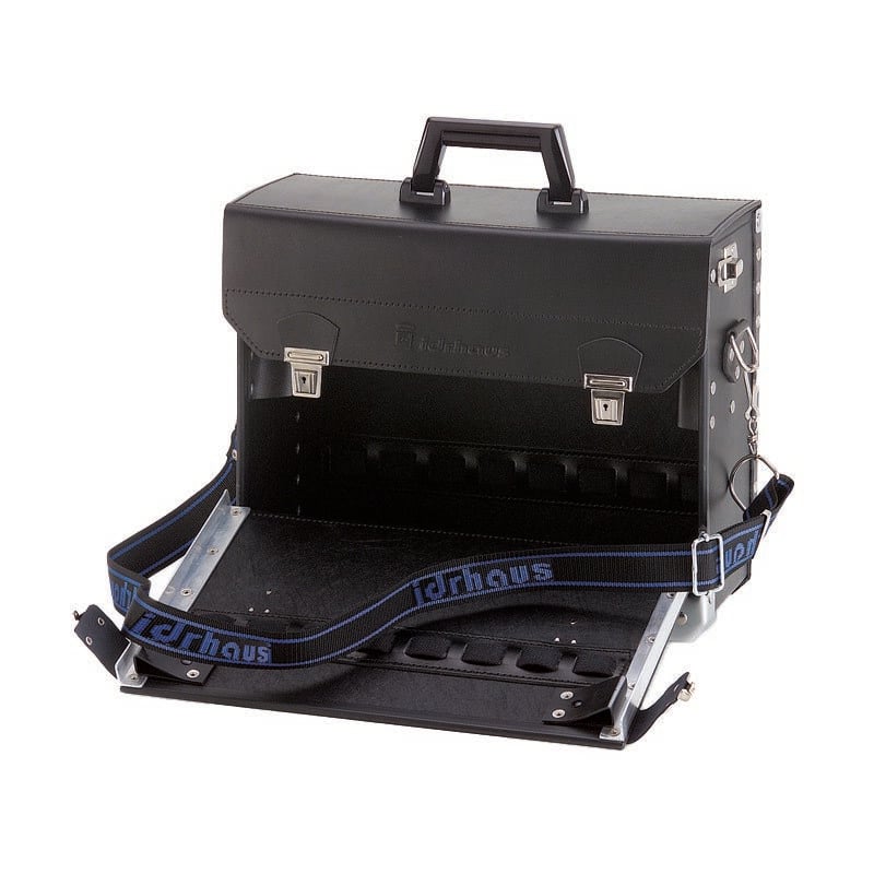 foto del prodotto borsa per assistenza tecnica in vero cuoio borsa nera ass.tec.cm.41x33x16