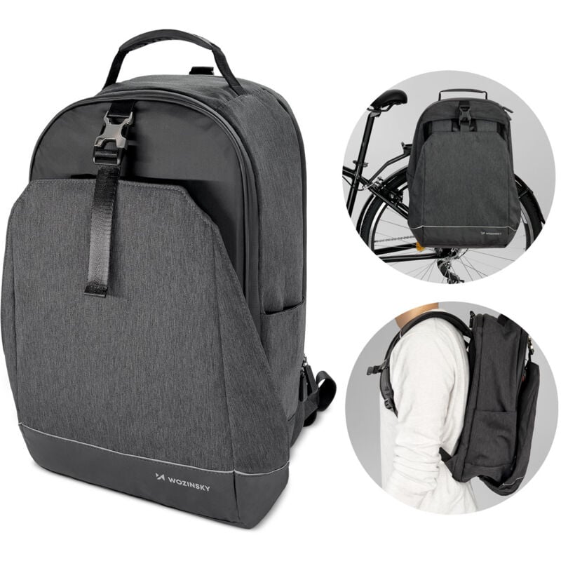 foto del prodotto borsa per bauletto da bicicletta, zaino da bicicletta con telaio, 2in1, 30l, nero