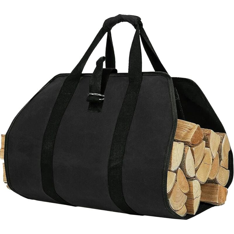 foto del prodotto borsa per il trasporto della legna da ardere lablanc borsa in tela per legna da ardere, borsa impermeabile, accessori per caminetti pieghevoli,