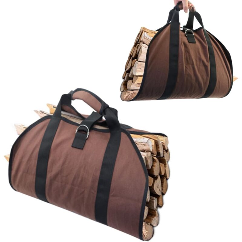foto del prodotto borsa per legna da ardere in tessuto oxford, grande capacit , portatile, per campeggio, interno ed esterno
