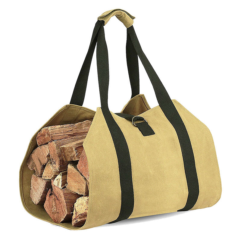 foto del prodotto borsa per legna da ardere oxford, borsa per legna da ardere con manici per autunno e inverno, porta legna da ardere per camino, multiuso, facile da