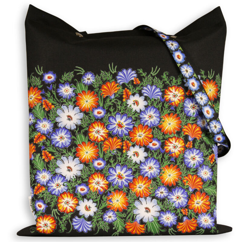 foto del prodotto borsa popolare opole fiori prato impregnato di nero