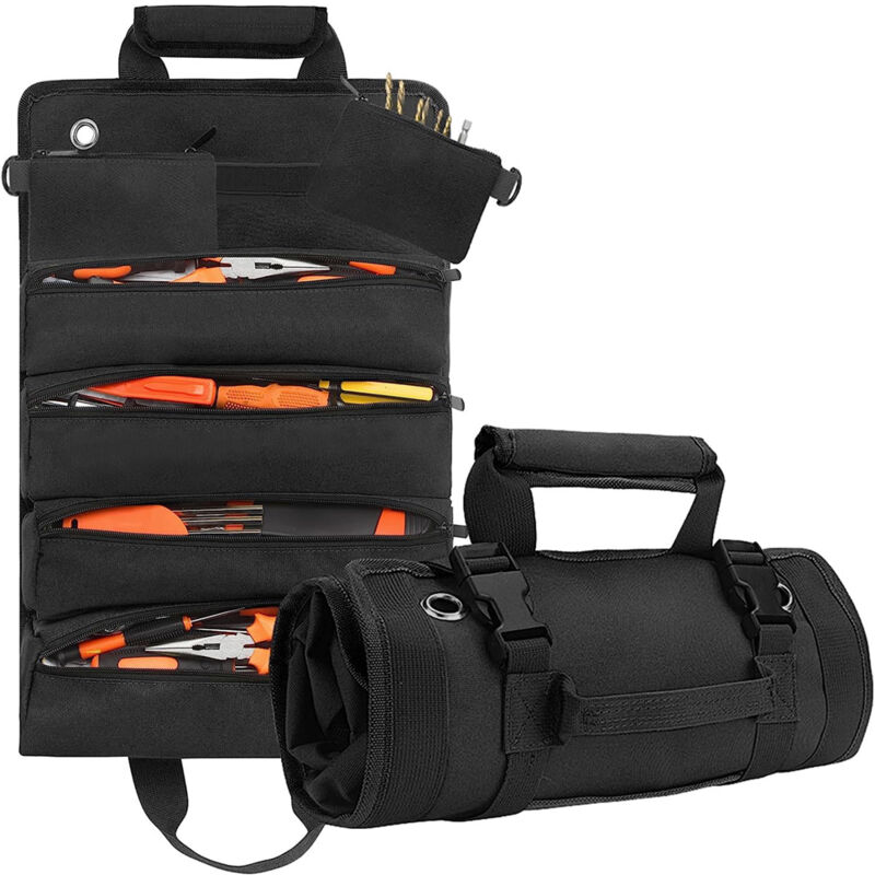 foto del prodotto borsa porta attrezzi in tessuto oxford, organizer multiuso con 6 tasche per riporre attrezzature professionali domestiche eosnow