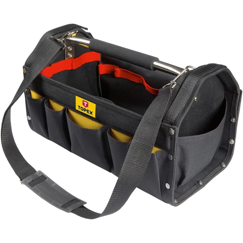 foto del prodotto borsa porta attrezzi rigida topex porta utensili misura 19 pollici, gto 79r444
