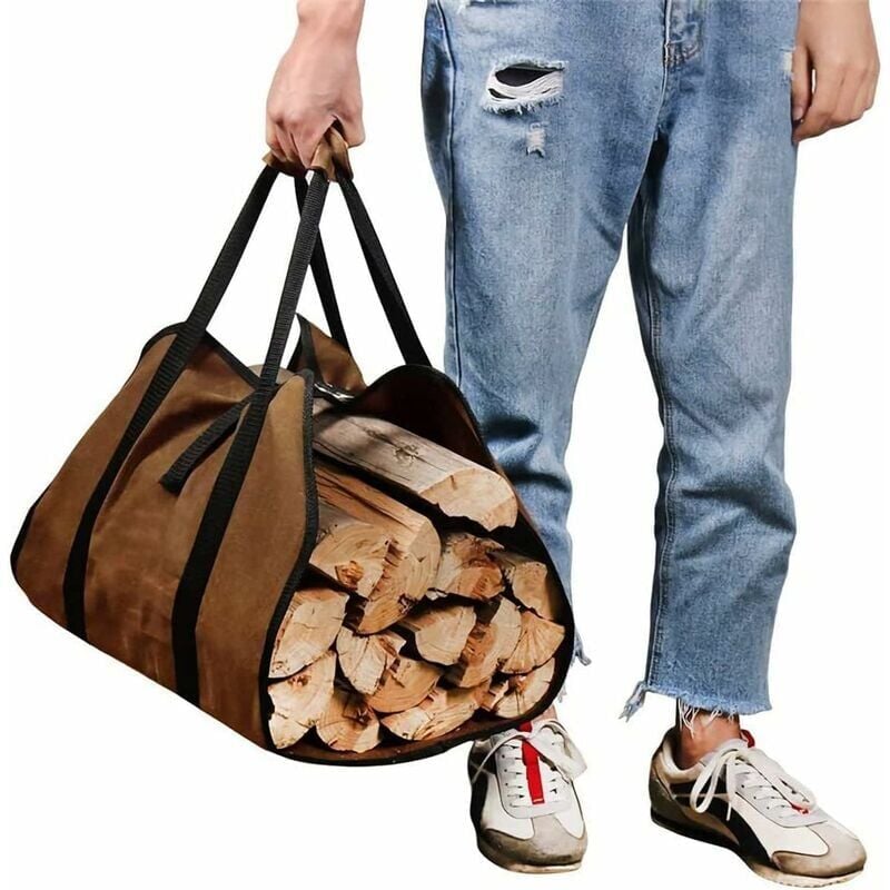 foto del prodotto borsa porta legna da ardere ymyny di grandi dimensioni, borsa porta legna in tela per camino, borsa porta legna impermeabile, accessori per camino