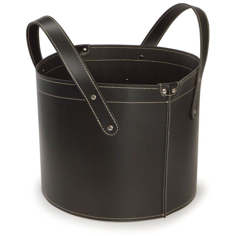 foto del prodotto borsa porta pellet o legna in cuoio garda bianco